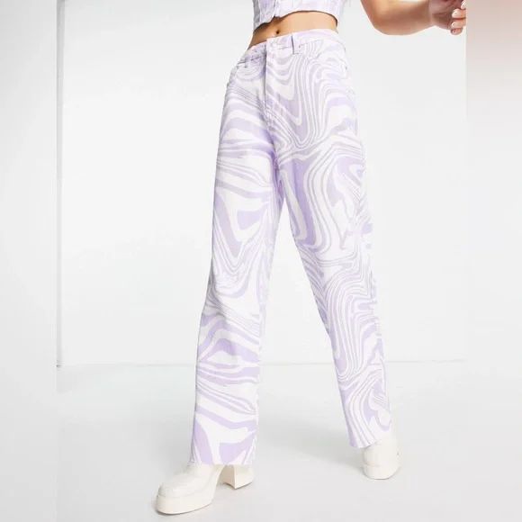 Signature8 Wide Leg Jean in Lilac Swirl - Picture 3 of 13